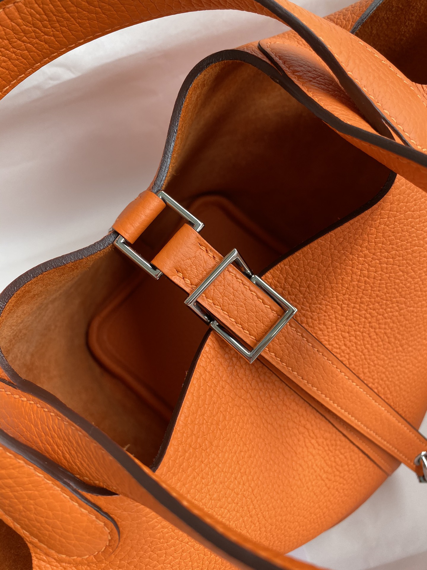 Hermes Picotin Lock 18 Bag In Orange Clemence Leather